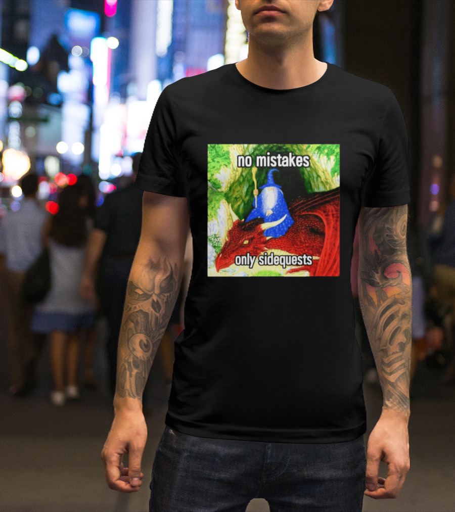 No Mistakes Only Side Quests Wizard And Dragon T-Shirt