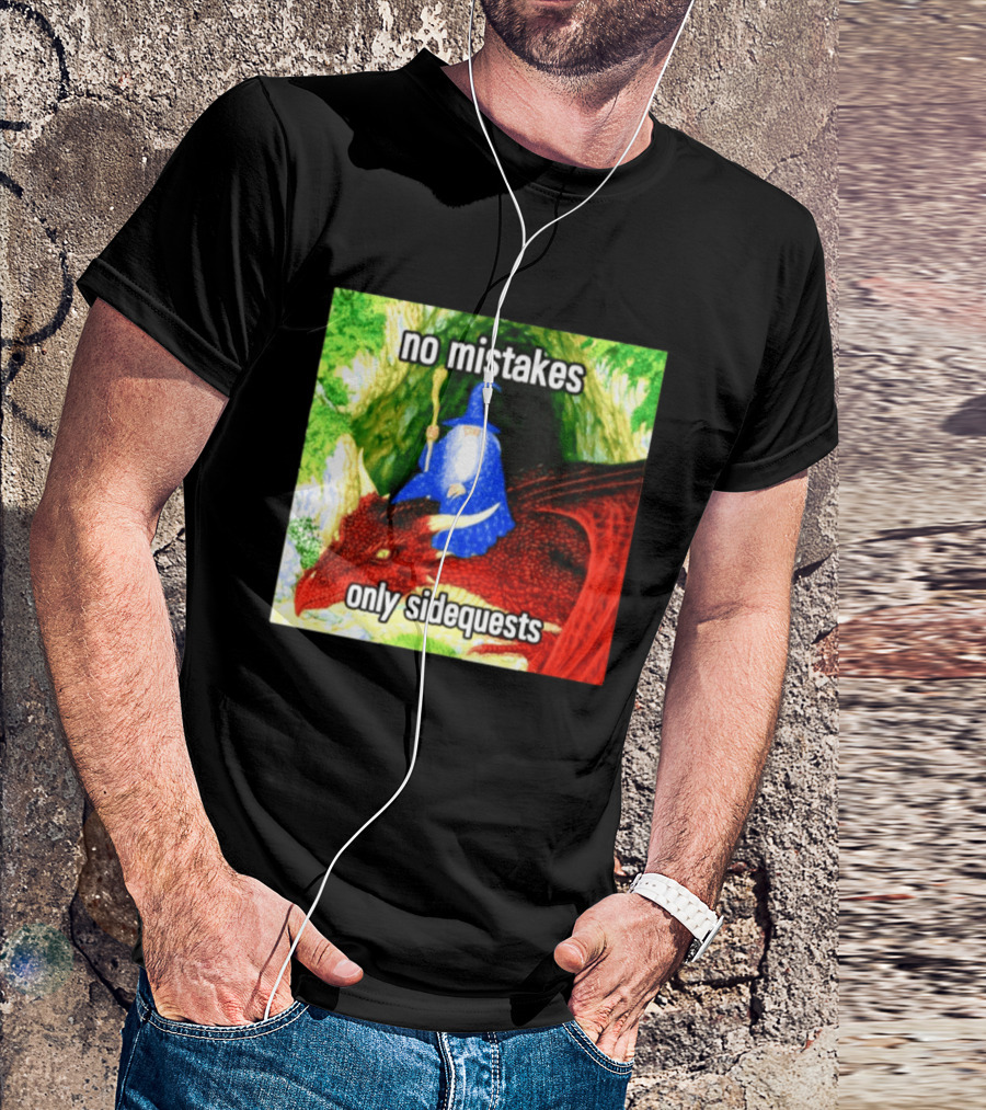No Mistakes Only Side Quests Wizard And Dragon T-Shirt