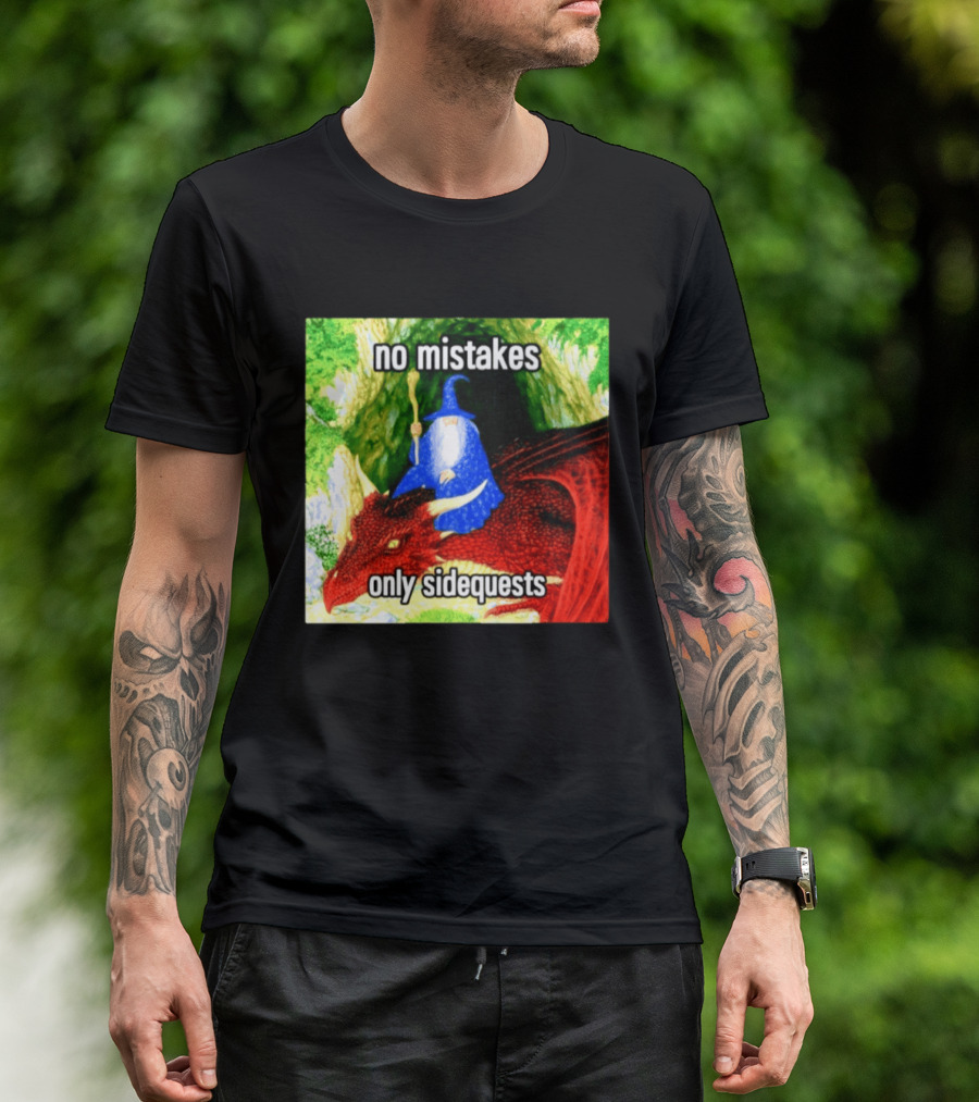 No Mistakes Only Side Quests Wizard And Dragon T-Shirt