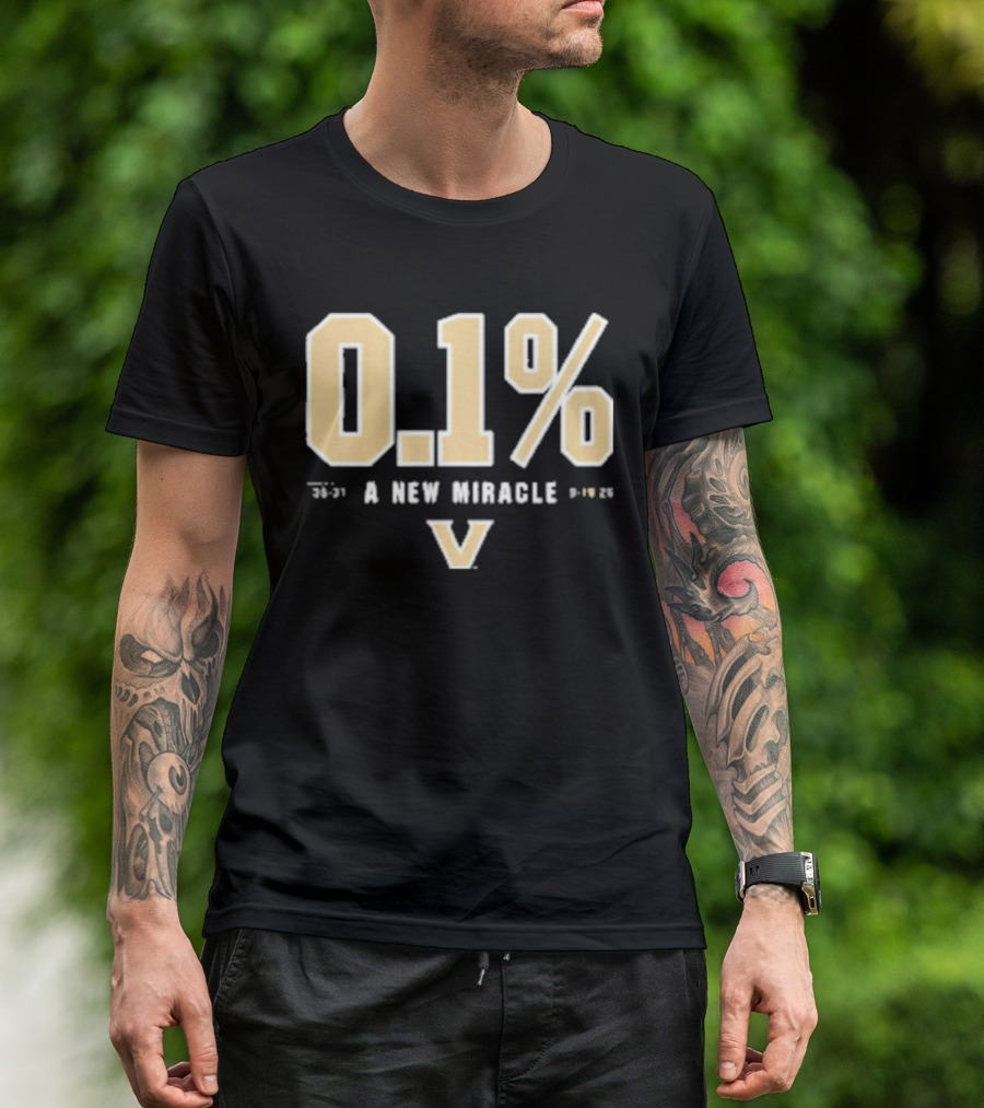 Vanderbilt Football Miracle 0.1% Victory 35 31 NC State T-Shirt