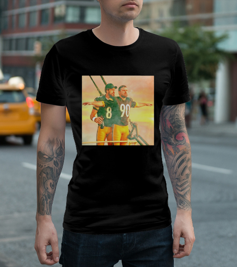 Aaron Rodgers TJ Watt Pittsburgh Steelers Titanic Crossover 8 90 T-Shirt