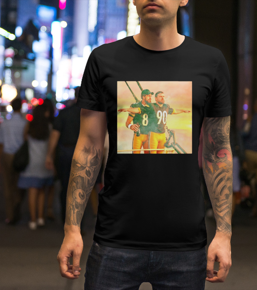 Aaron Rodgers TJ Watt Pittsburgh Steelers Titanic Crossover 8 90 T-Shirt