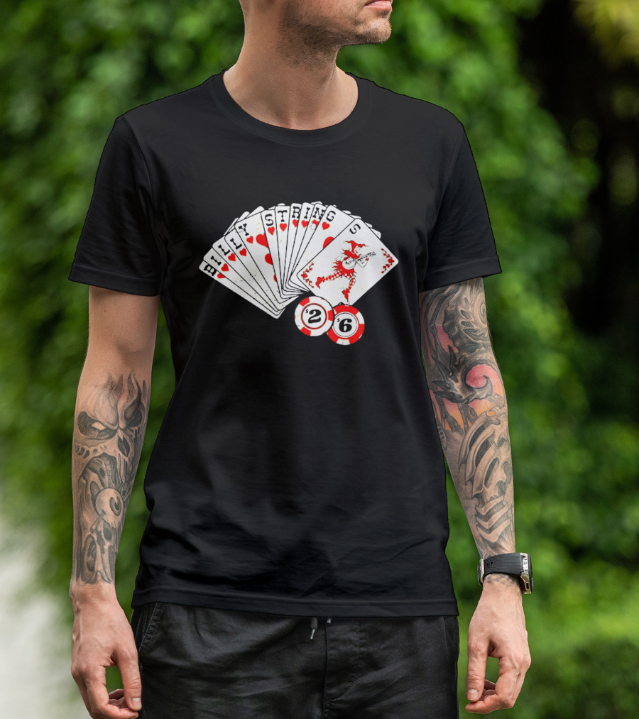 Billy Strings Fall 2026 Playing Cards Design By Miles Koldweyn With Poker Chips And Red Dragon T-Shirt