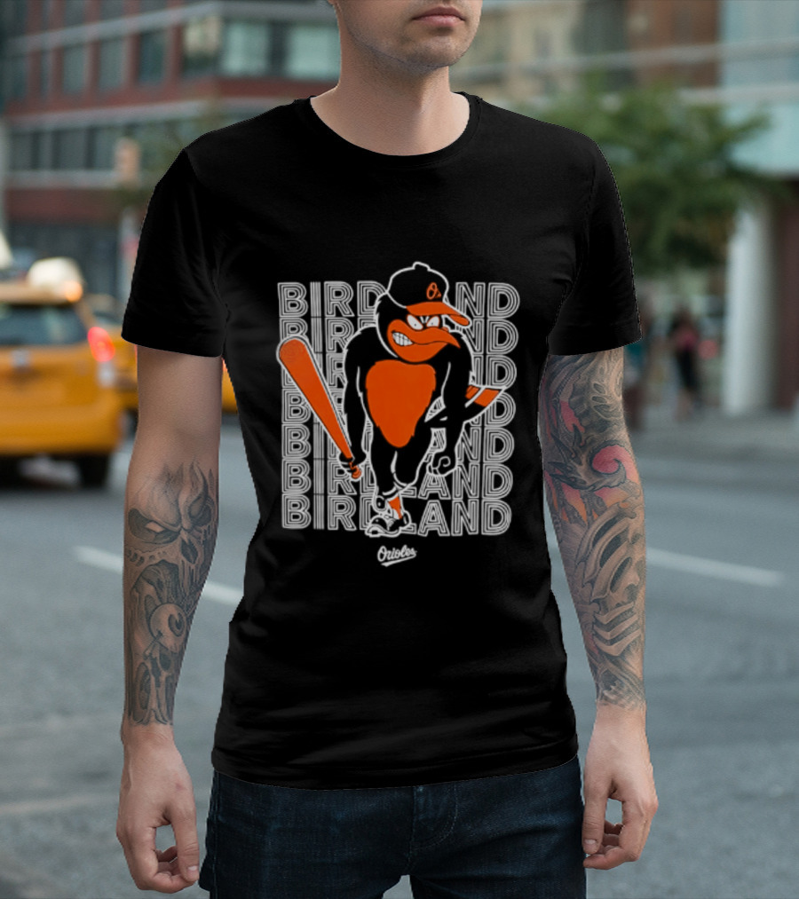 Birdland Baltimore Orioles Baseball Bat Bird T-Shirt