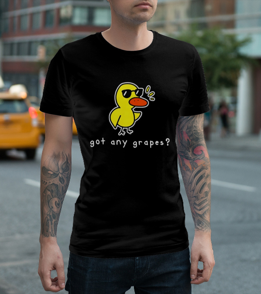Got Any Grapes Duck Meme Sunglasses Quacking Drawing T-Shirt