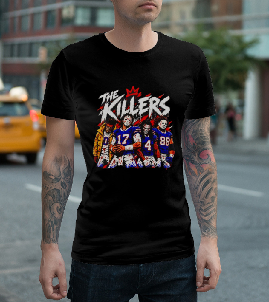 Buffalo Bills The Killers Horror Characters Halloween NFL T-Shirt