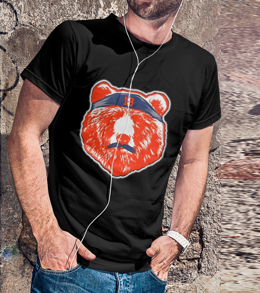Caleb Williams Chicago Bears Mustache Bear Headband 18 T-Shirt