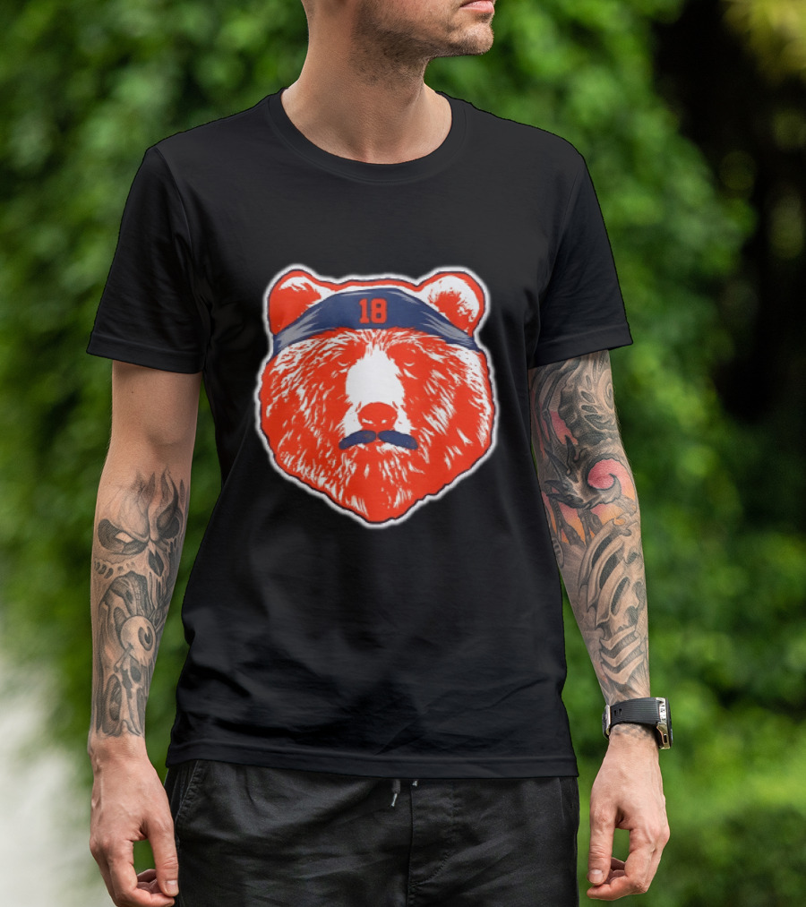 Caleb Williams Chicago Bears Mustache Bear Headband 18 T-Shirt