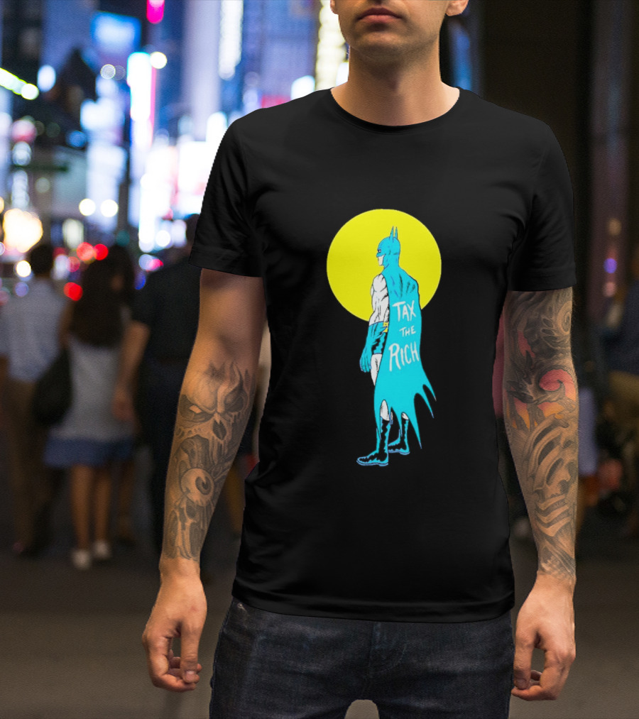 Tax The Rich Batman Yellow Moon T-Shirt