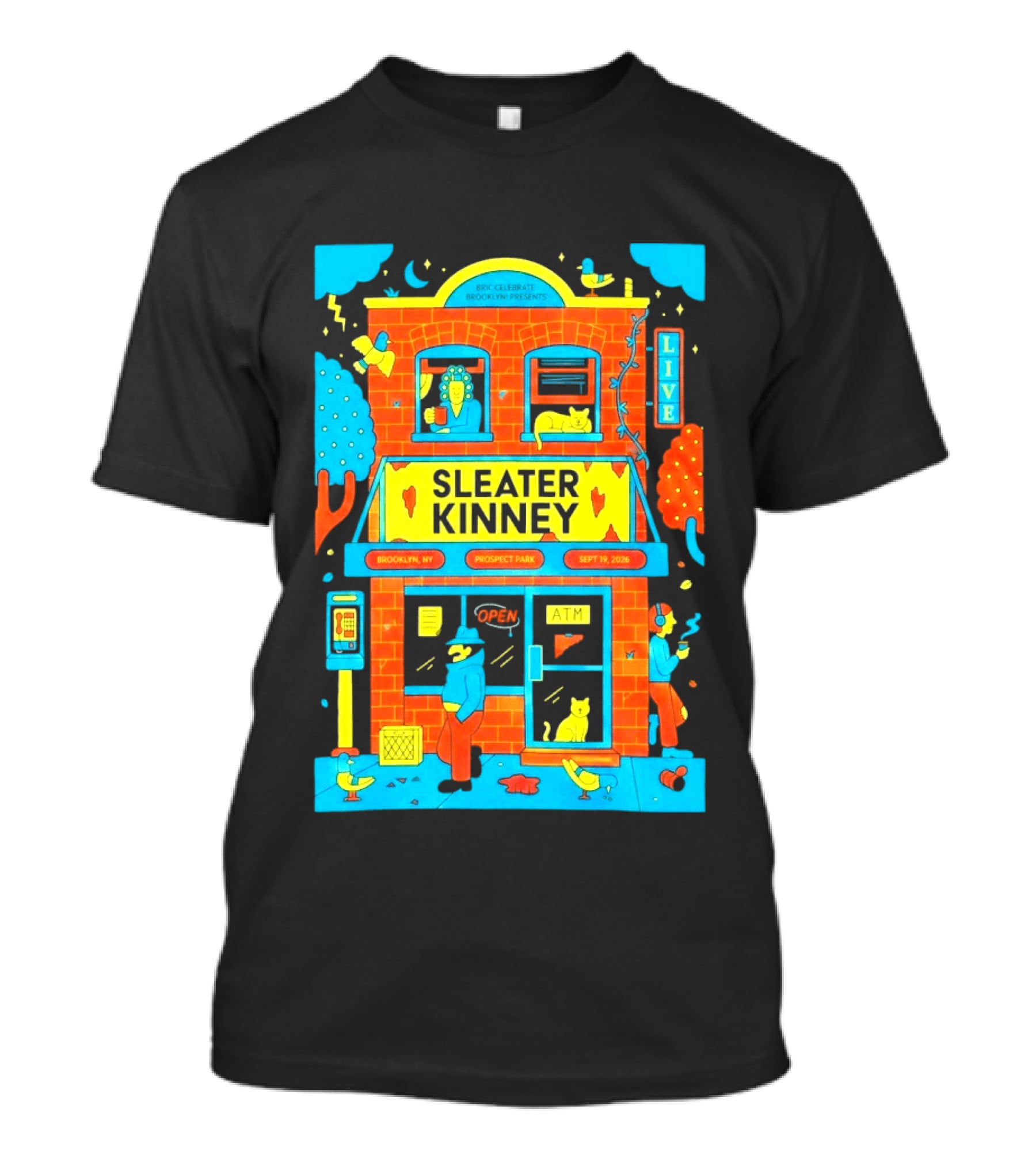 Sleater Kinney Live Brooklyn NY Prospect Park Sept 19 2026 T-Shirt