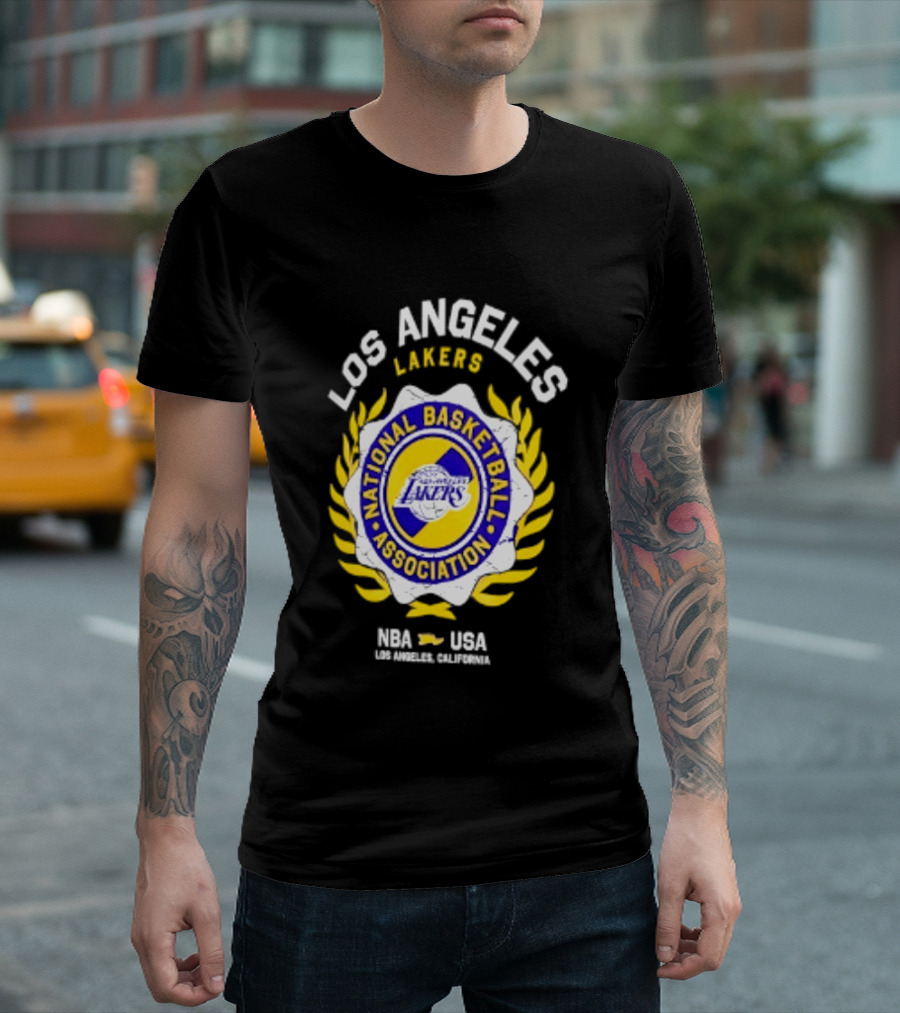 Los Angeles Lakers NBA National Basketball Association USA Crest Laurel 2026 T-Shirt