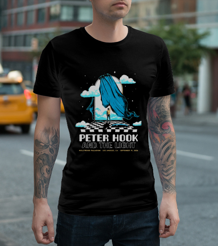 Peter Hook And The Light Hollywood Palladium Los Angeles September 2024 Checkerboard Clouds T-Shirt