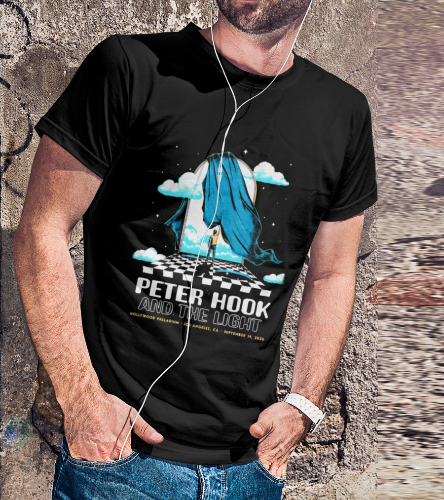 Peter Hook And The Light Hollywood Palladium Los Angeles September 2024 Checkerboard Clouds T-Shirt