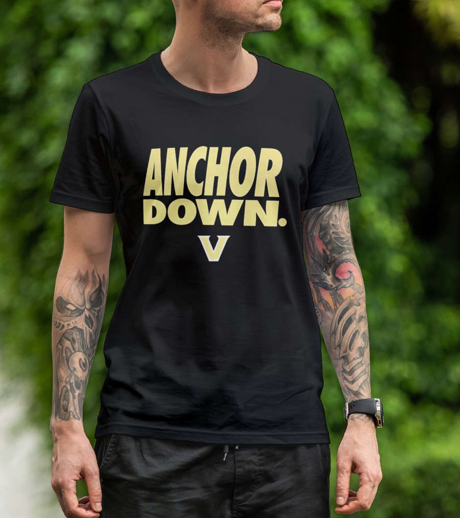 Vanderbilt Anchor Down V Gold T-Shirt