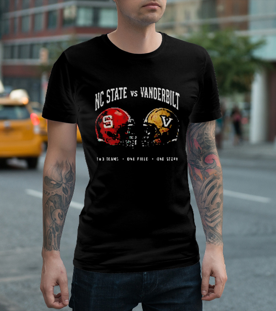 NC State Vs Vanderbilt Two Teams One Field One Story Helmets T-Shirt
