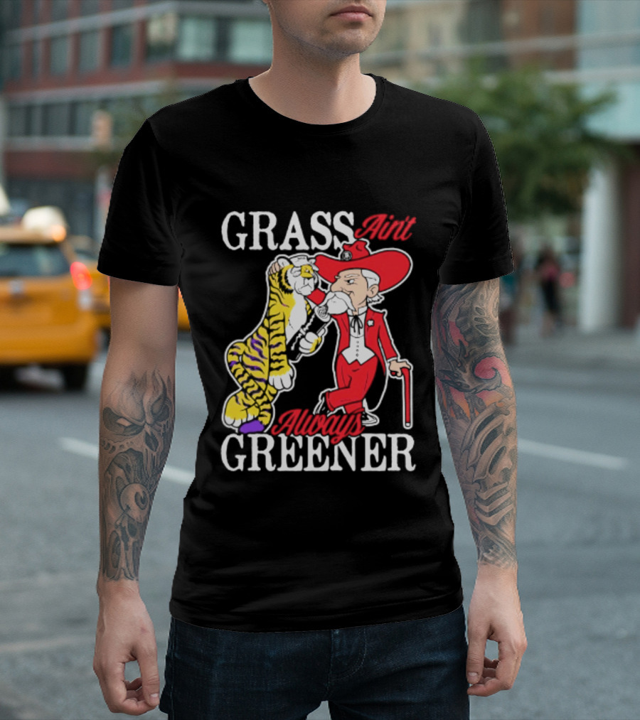 Ole Miss Rebels Vs LSU Tigers Grass Ain't Greener 2026 NCAA T-Shirt
