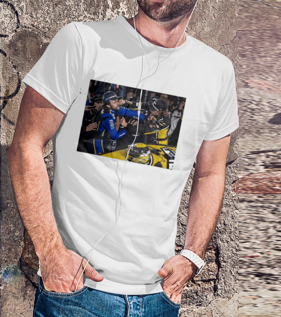 Carson Hocevar Vs Ryan Blaney NASCAR Fight Racing Rivalry Scene T-Shirt