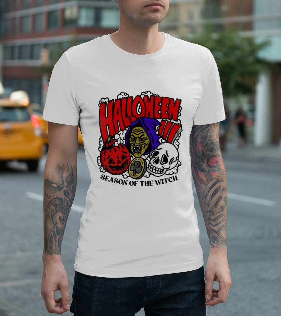 Halloween Season Of The Witch Pumpkin Skull T-Shirt
