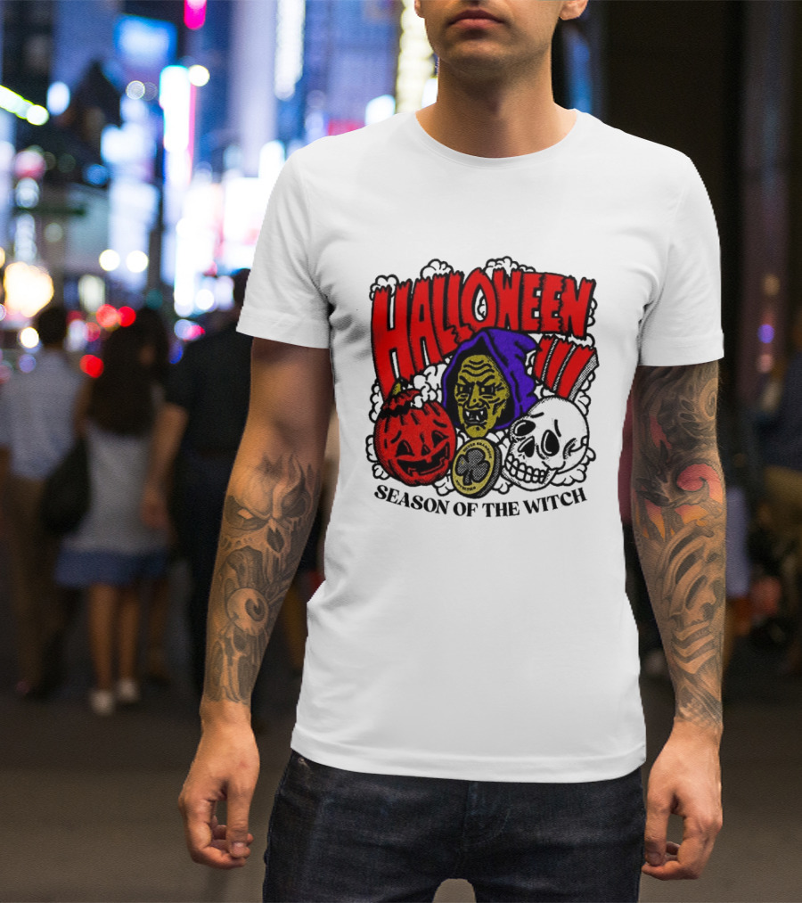 Halloween Season Of The Witch Pumpkin Skull T-Shirt