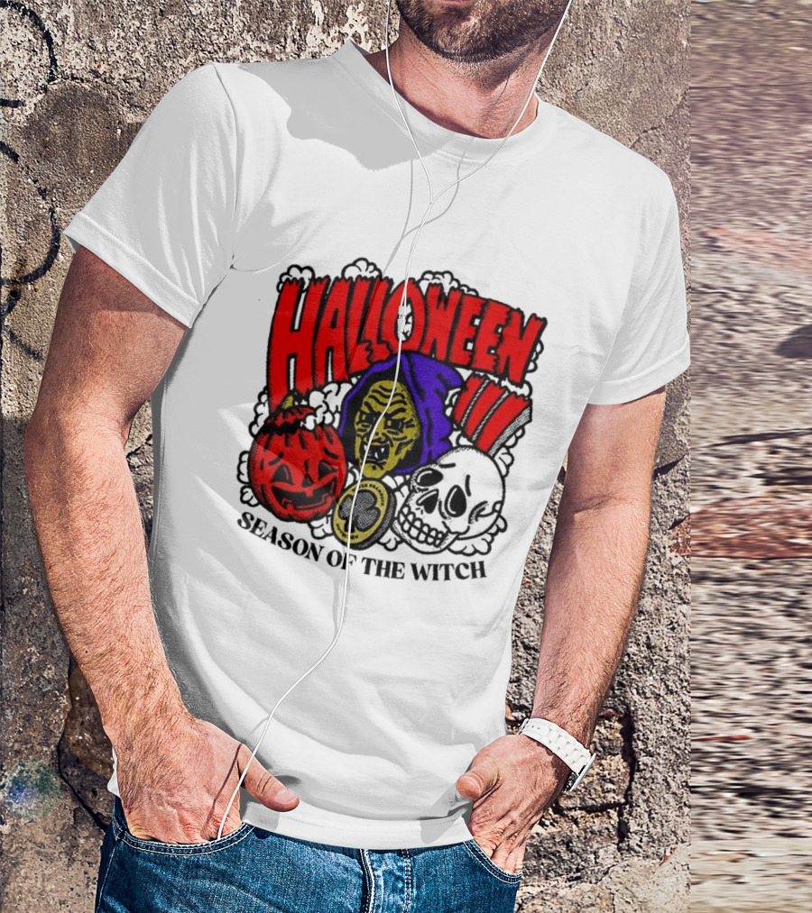 Halloween Season Of The Witch Pumpkin Skull T-Shirt