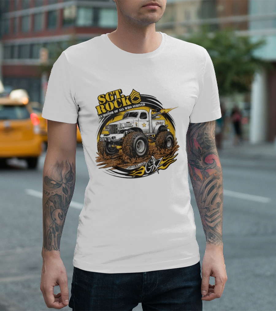 Sgt. Rock In Honor Of All Who Served Stage 5 Drives Oz T-Shirt