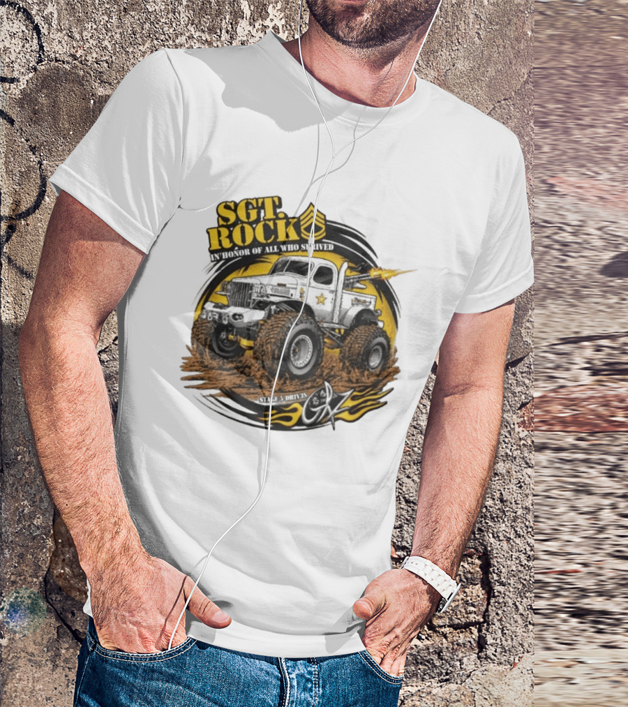 Sgt. Rock In Honor Of All Who Served Stage 5 Drives Oz T-Shirt
