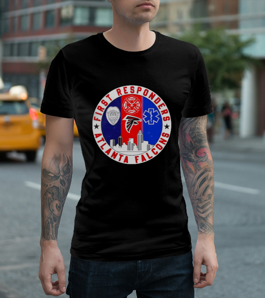 Atlanta Falcons First Responders 9.11 Never Forget Skyline T-Shirt