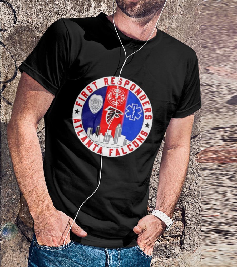 Atlanta Falcons First Responders 9.11 Never Forget Skyline T-Shirt