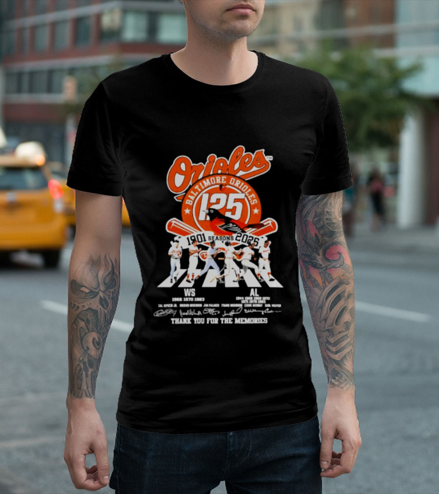Baltimore Orioles 125 Seasons 1901 2025 Thank You For The Memories T-Shirt