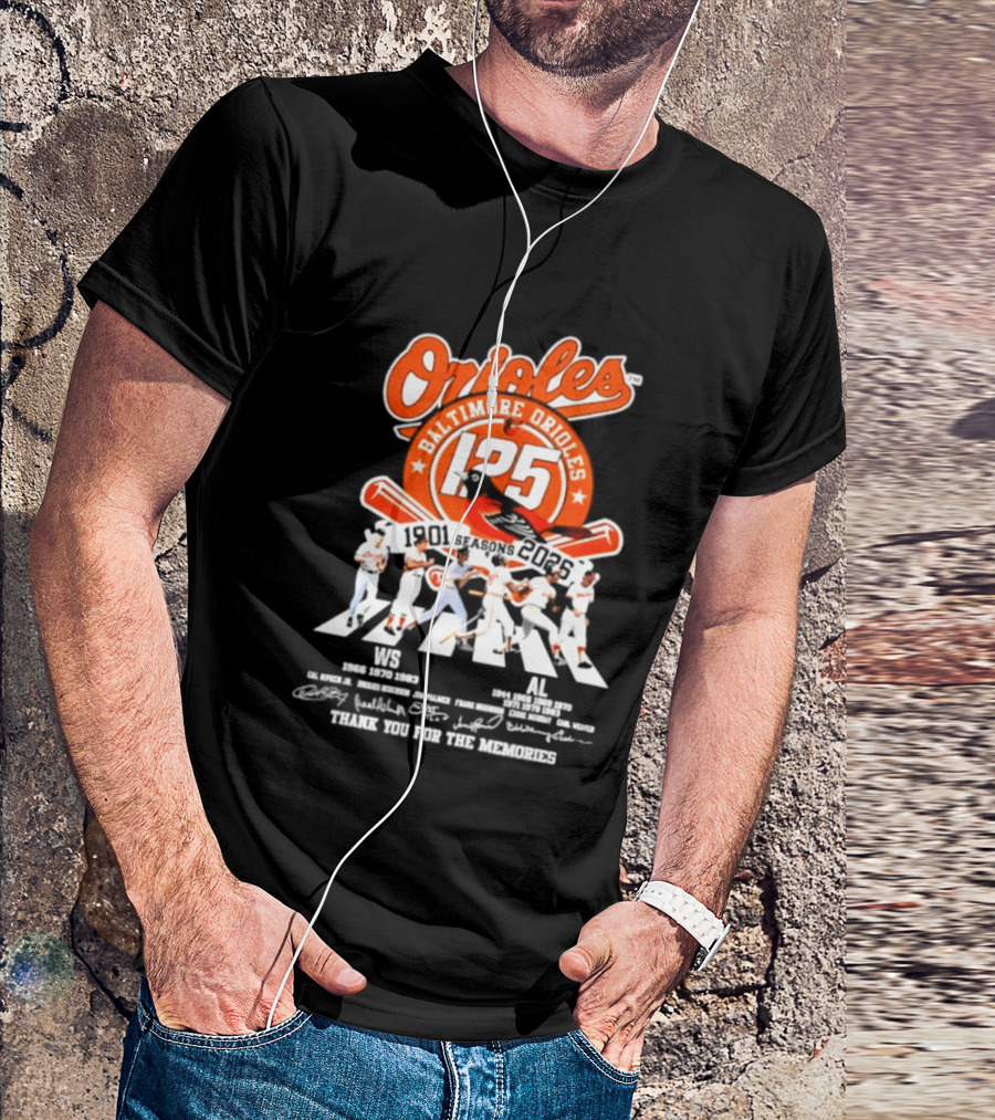 Baltimore Orioles 125 Seasons 1901 2025 Thank You For The Memories T-Shirt
