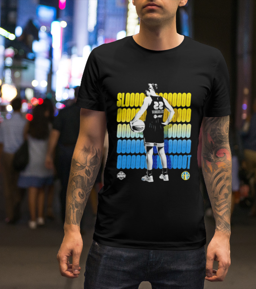 Chicago Sky Courtney Vandersloot Slooty 22 Blue Yellow Basketball T-Shirt