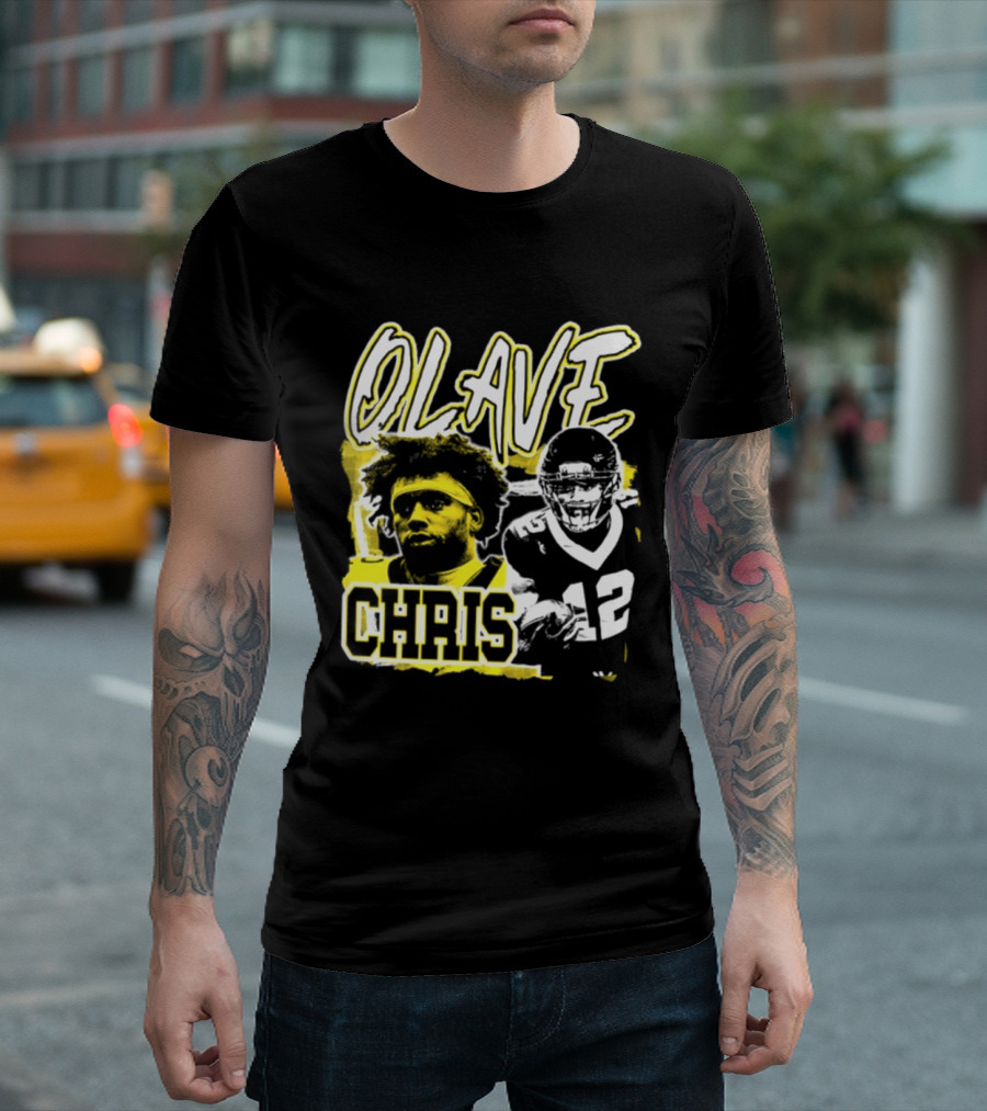 Chris Olave 12 New Orleans Saints Football Player Two Sided T-Shirt