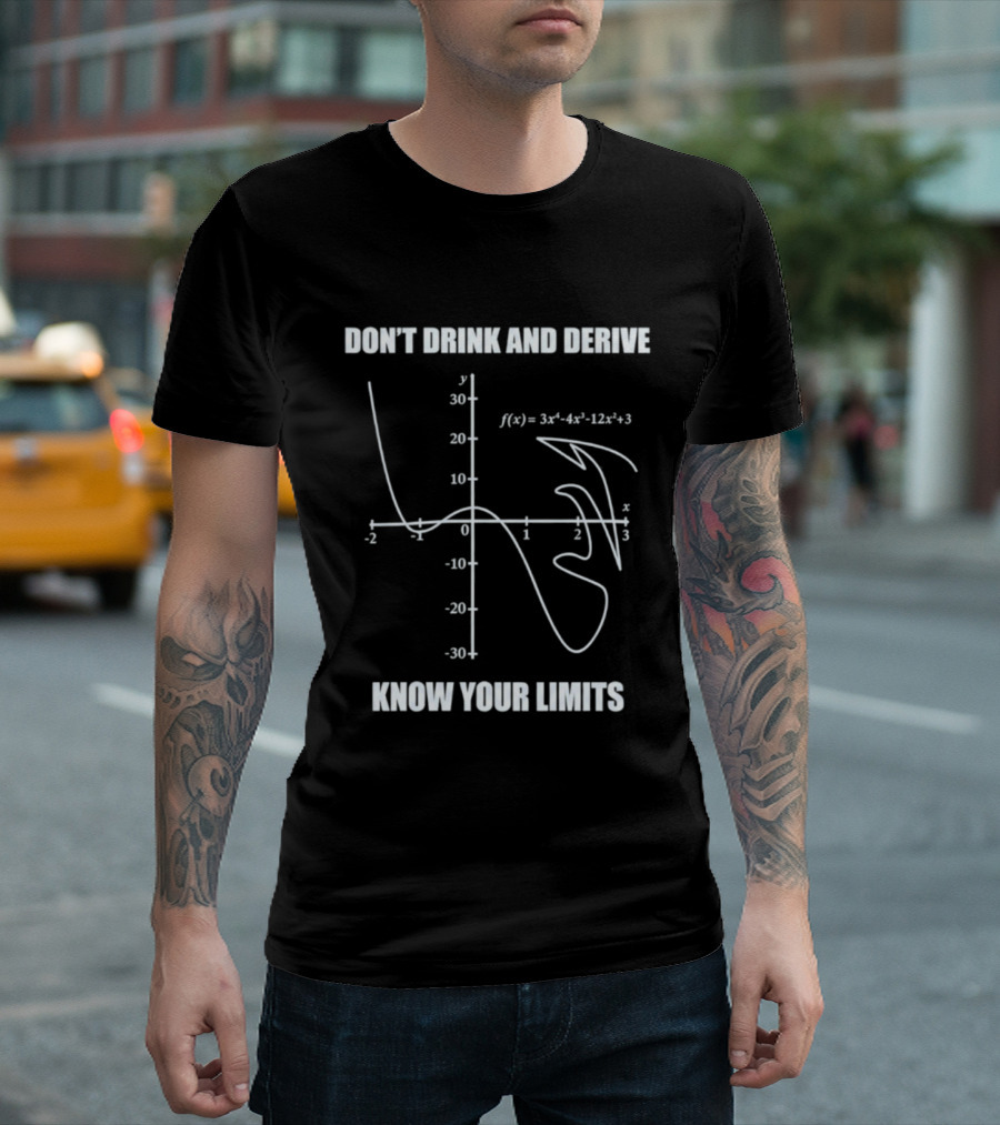 Don't Drink And Derive Math Graph Know Your Limits Equation Humor T-Shirt