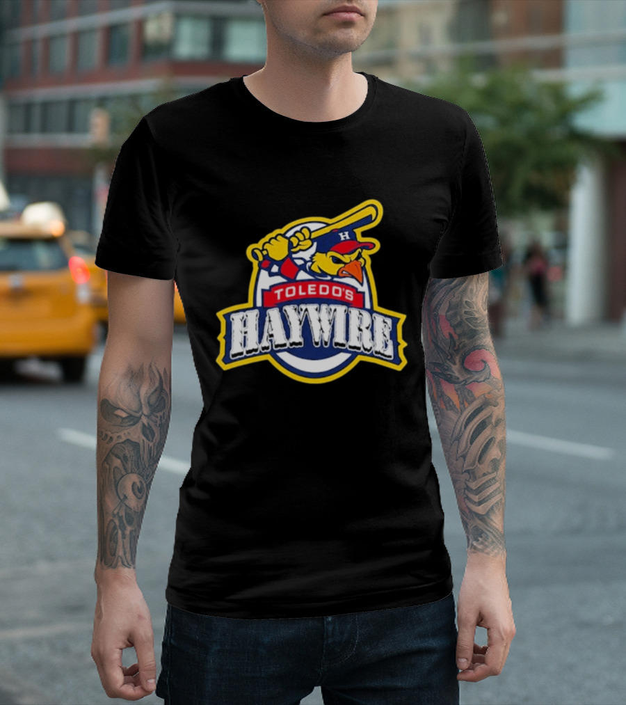 Toledo's Haywire Baseball Mascot With Bat And Cap H T-Shirt