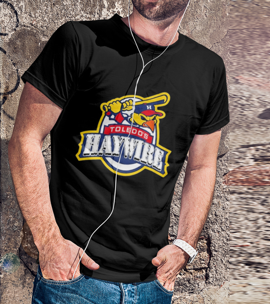 Toledo's Haywire Baseball Mascot With Bat And Cap H T-Shirt