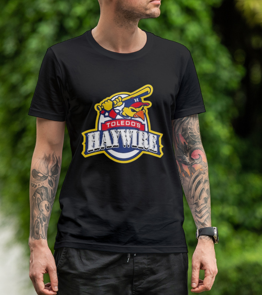 Toledo's Haywire Baseball Mascot With Bat And Cap H T-Shirt
