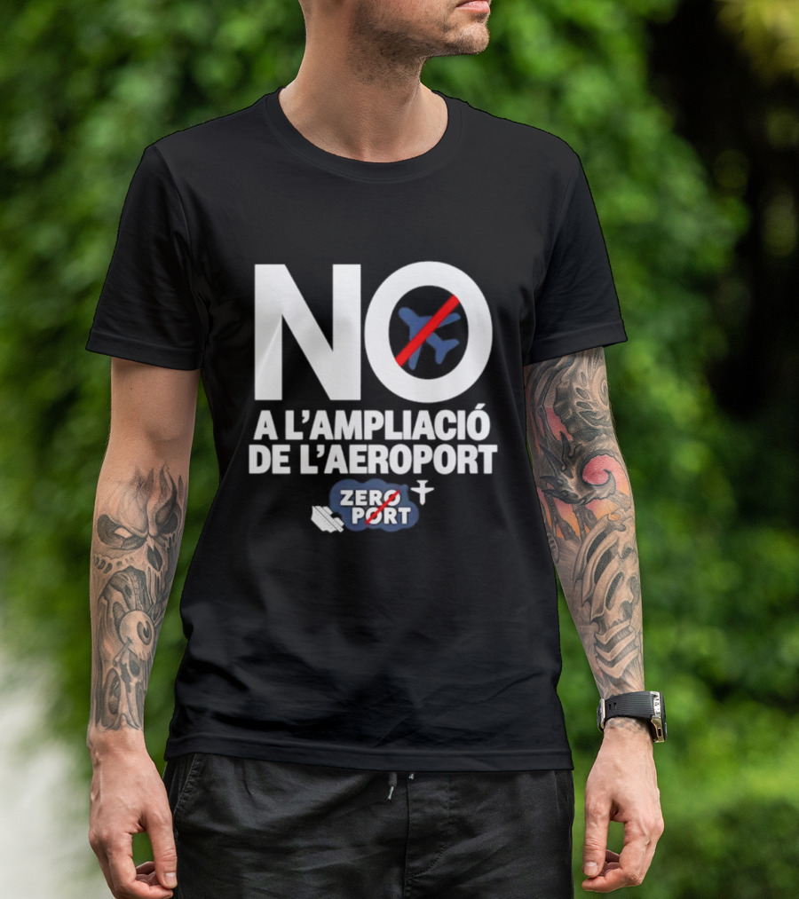 No A L'Ampliació De L'Aeroport Zero Port Avió Creuat T-Shirt