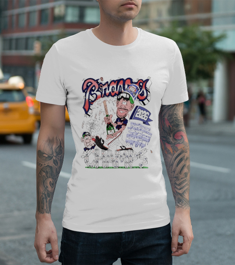 Atlanta Braves 2026 Champs National League East Caricatures Baseball T-Shirt