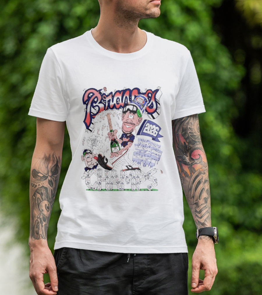 Atlanta Braves 2026 Champs National League East Caricatures Baseball T-Shirt
