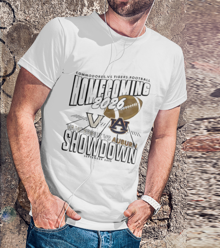 Auburn Vs Vanderbilt Tigers Commodores Homecoming 2026 September Showdown T-Shirt