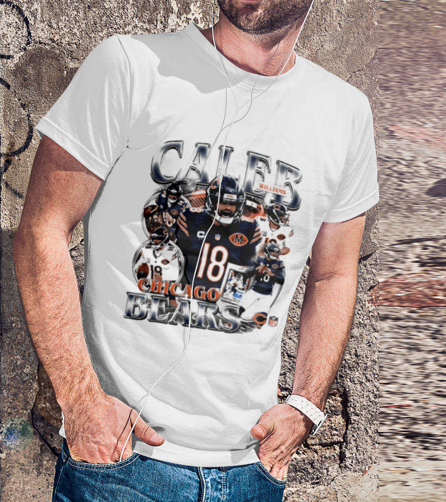 Caleb Williams Chicago Bears 18 Player Collage 2026 T-Shirt