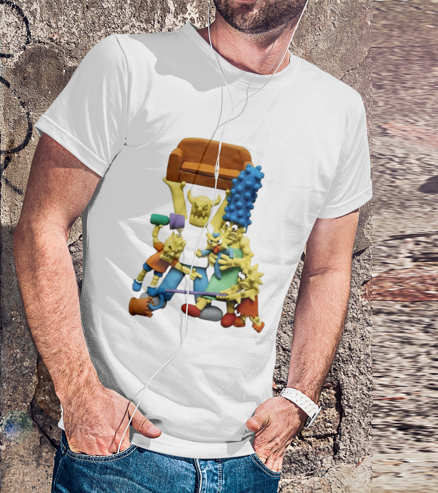 Couch Gag Sculpted Family Chaos Iconic Animation T-Shirt
