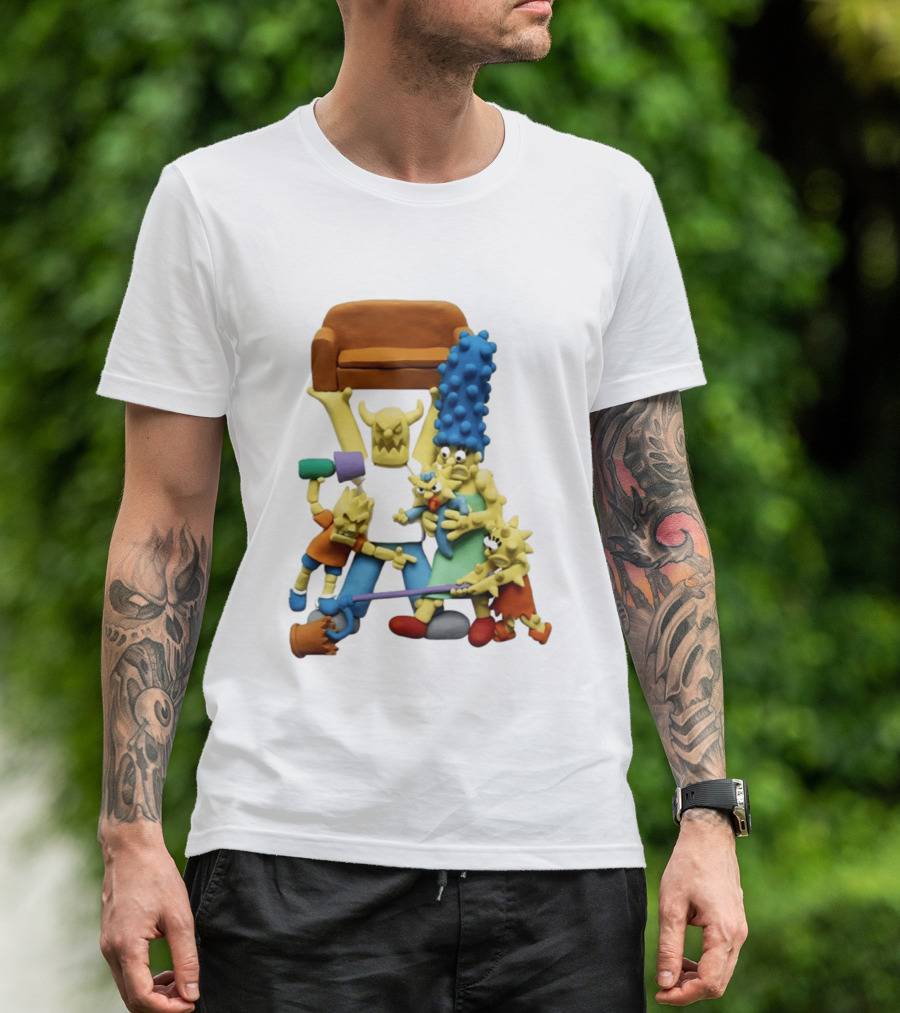 Couch Gag Sculpted Family Chaos Iconic Animation T-Shirt