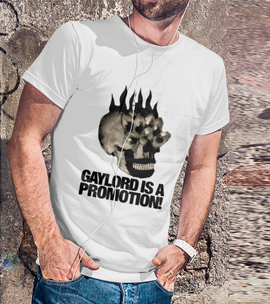 Gaylord Is A Promotion Skull Flamed Spikes Sarcastic T-Shirt