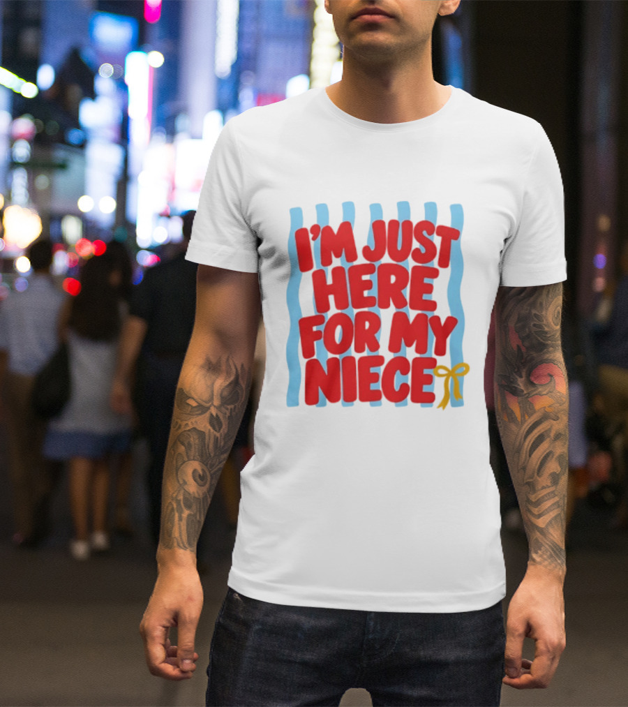 I'm Just Here For My Niece Family Bonding Cute Bow T-Shirt