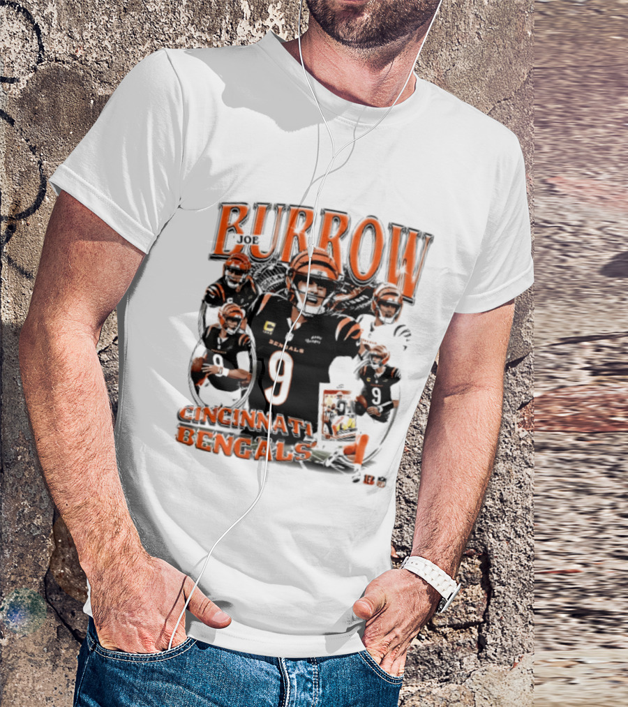 Burrow Cincinnati Bengals 9 Player Collage 2026 T-Shirt