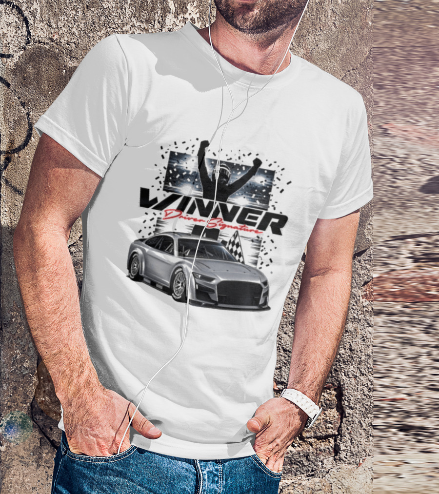 Joey Logano 2026 Winner Bass Pro Shops Night Race Victory Car And Driver Signature T-Shirt