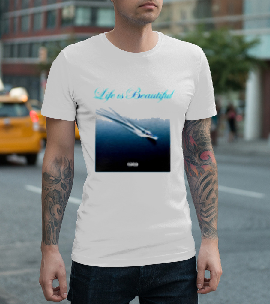 Life Is Beautiful Album White Larry June Shop T-Shirt