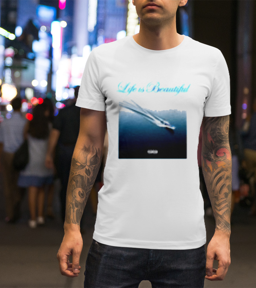 Life Is Beautiful Album White Larry June Shop T-Shirt