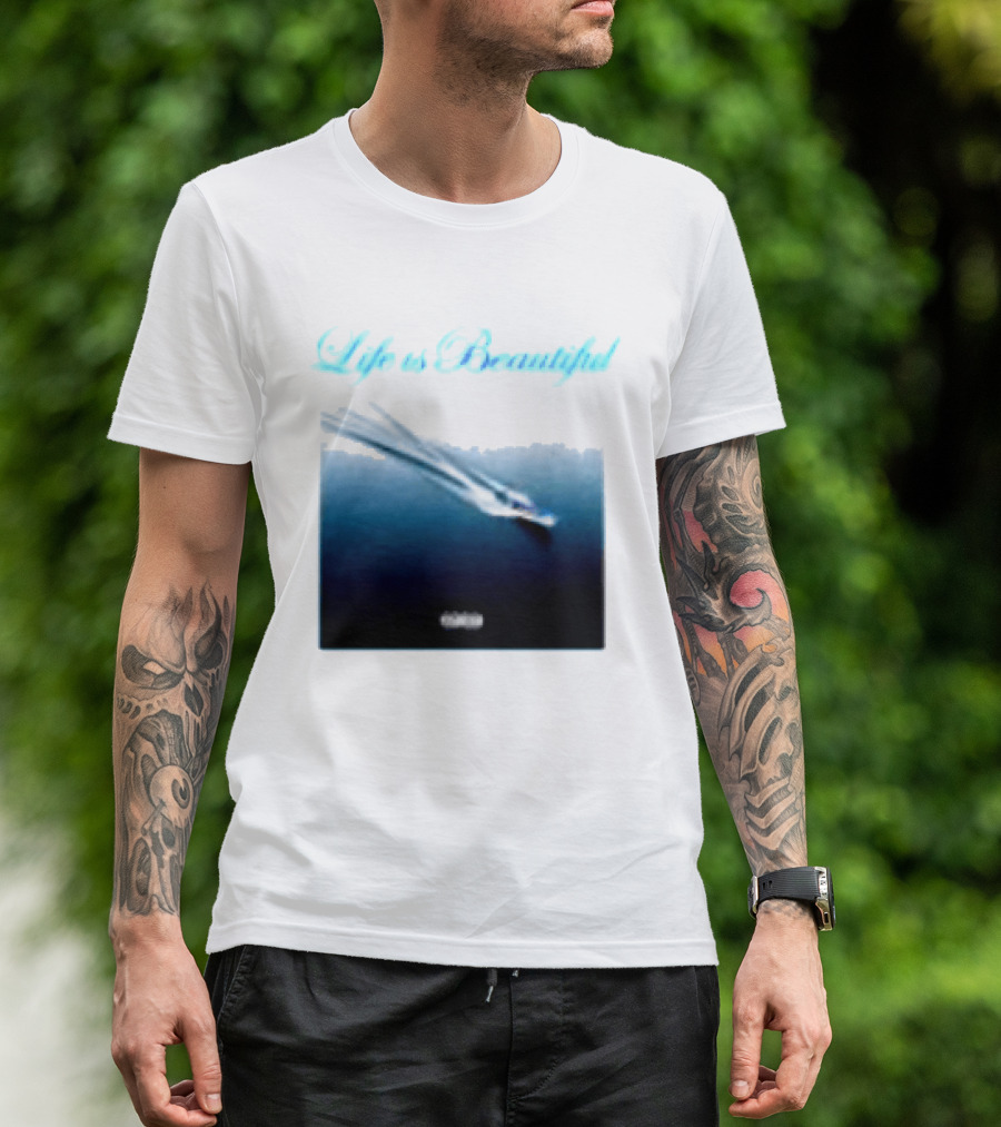 Life Is Beautiful Album White Larry June Shop T-Shirt